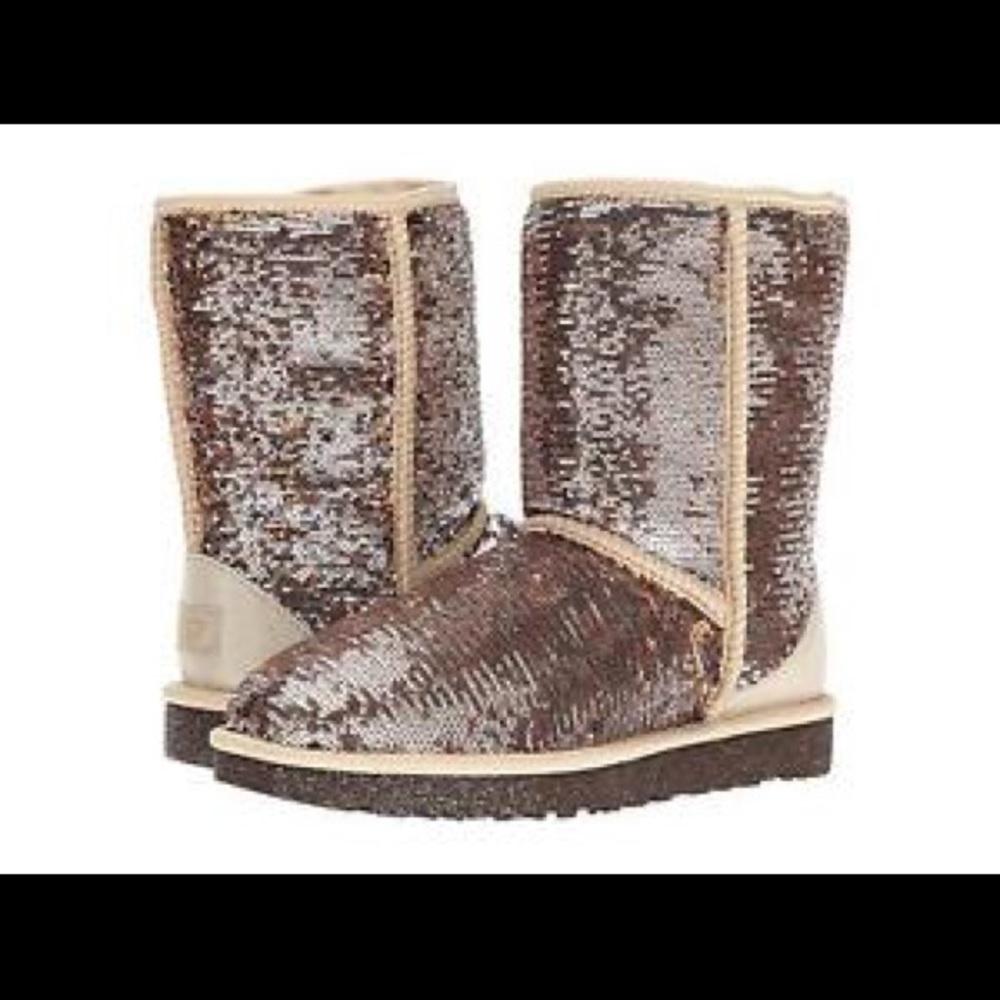 UGG Women’s Classic Short Sparkles Champagne Boots